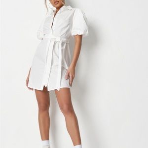 TALL PUFF SLV BELTED SHIRT DRESS
WHITE